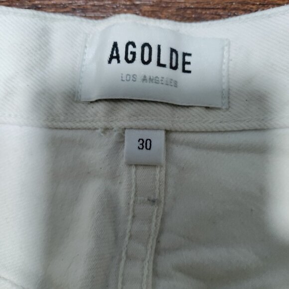 AGOLDE x REVOLVE Remy Twee High Waisted Button Fly Straight Jeans Cream US 30 - Picture 11 of 15